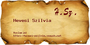 Hevesi Szilvia névjegykártya